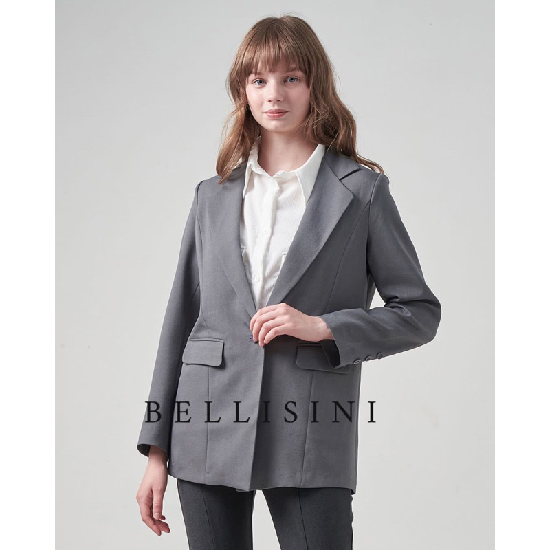 BLAZER WANITA/ BLAZER LENGAN PANJANG / BLAZER PREMIUM WANITA / BAJU KERJA WANITA / BLAZER ABU