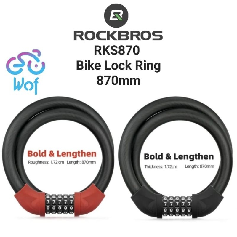 ROCKBROS RKS870 Bike Lock Steel 5 digits Code Anti-theft Gembok Sepeda Motor Anti Maling RKS 870