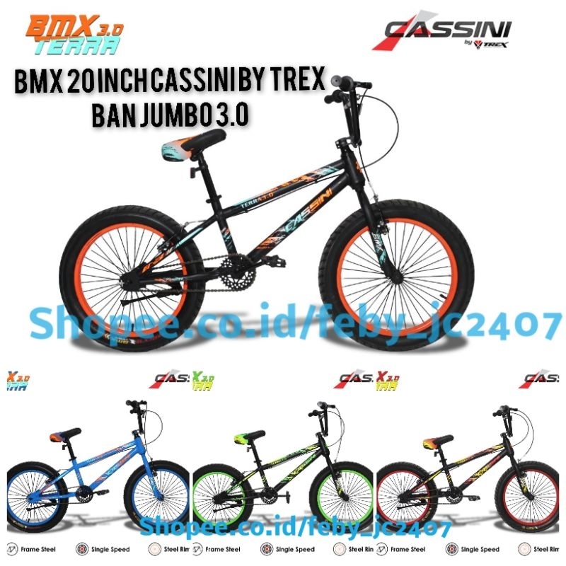 Cassini Sepeda Bmx ukuran 20 Inch Ban Jumbo 3.0