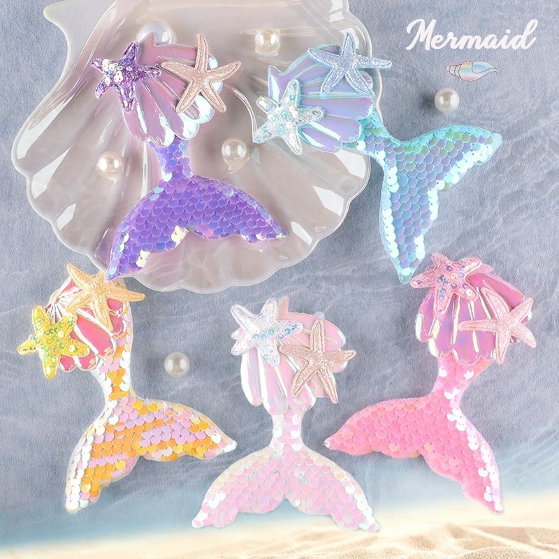 Hiasan Cake Ekor Duyung,Kerang dan Bintang laut / Topper Ekor Mermaid