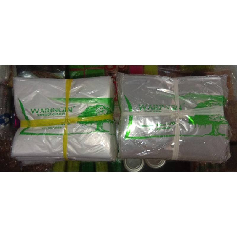 Plastik HD buram/PP bening merk waringin ukuran 14x30