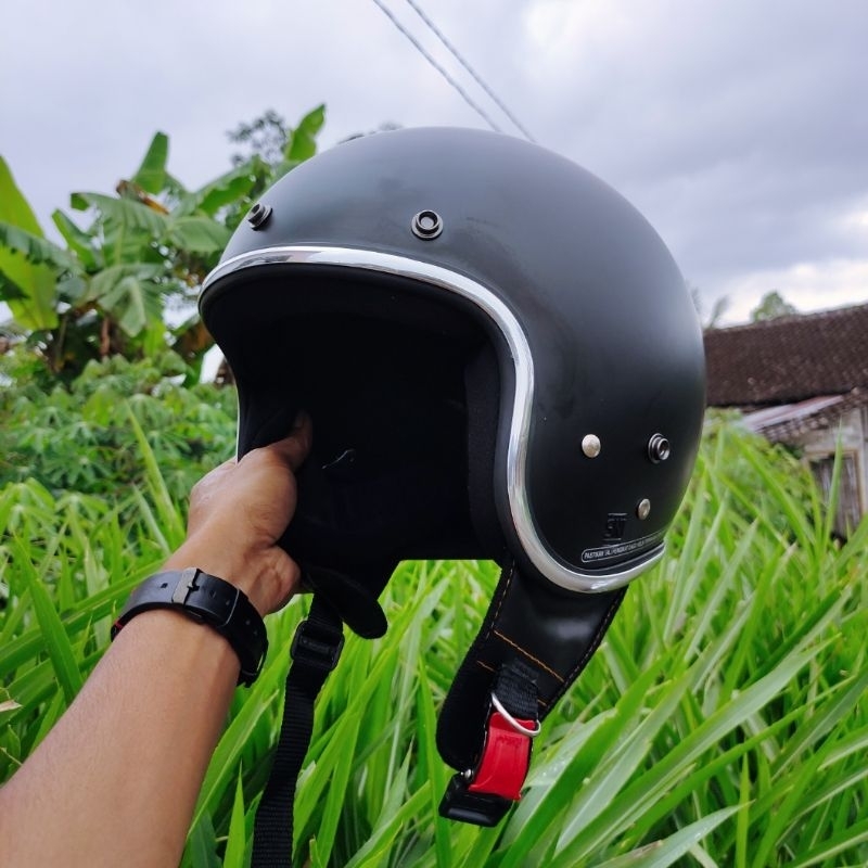 HELM PILOT ITALYY WANITA DEWASA FULL LEHER SNI ORIGINAL PREMIUM