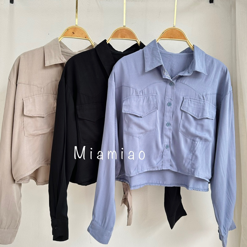 SEORINA SHIRT CANTIKA TOP RAYON TWILL POCKET KEMEJA