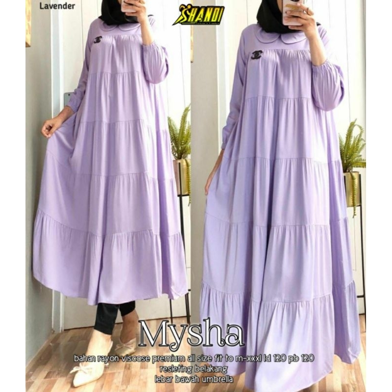 MYSHA MIDI DRESS GAMIS MUSLIM POLOS matt rayon viscose premium ORIGINAL BY SHANDI