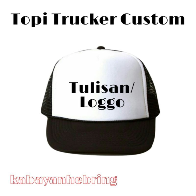 Topi Bordir Jaring Trucker Custom Request Logo Atau Tulisan