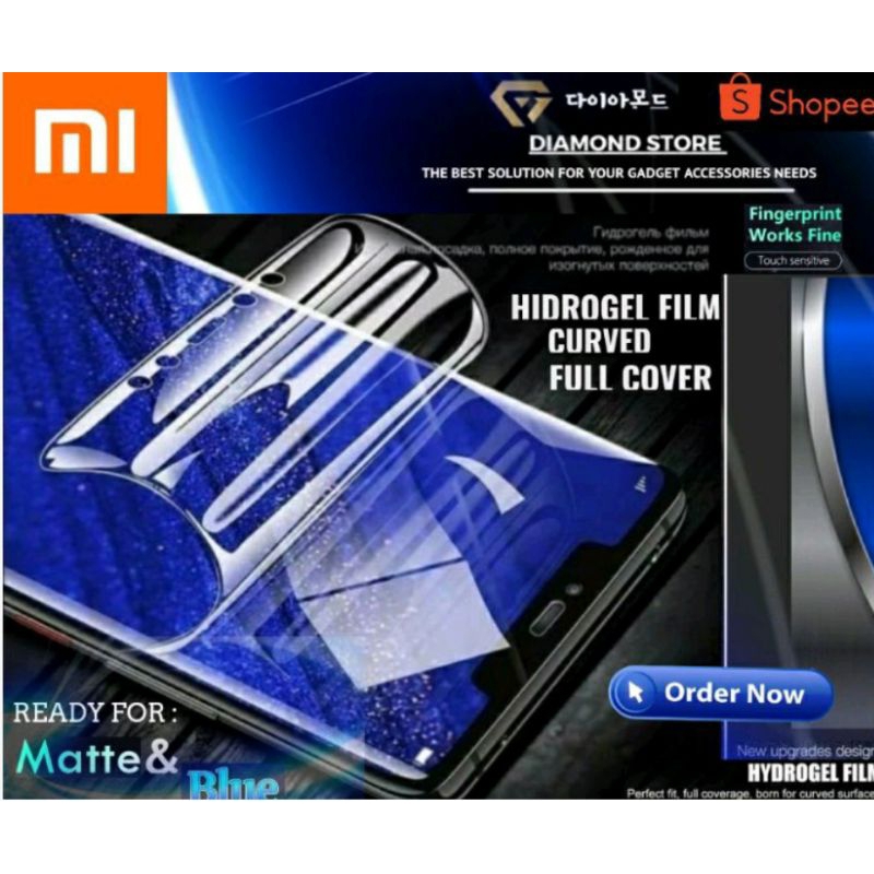XIAOMI HIDROGEL MATTE AND BLUE ANTI GORES SCREEN PROTECTOR HYDROGEL REDMI A2 A2+ 12C NOTE 12 12 PRO 12 PRO+ MI 12T 13 PRO LITE ULTRA POCO F5 5G X5