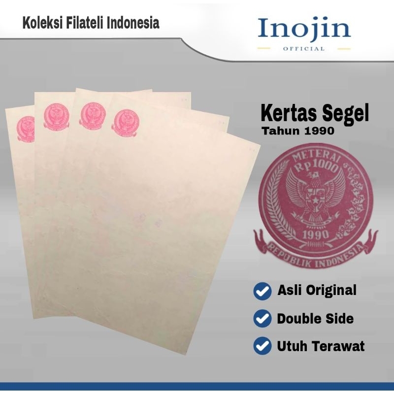 

Kertas Segel Tahun 1990 Double Side Asli Original