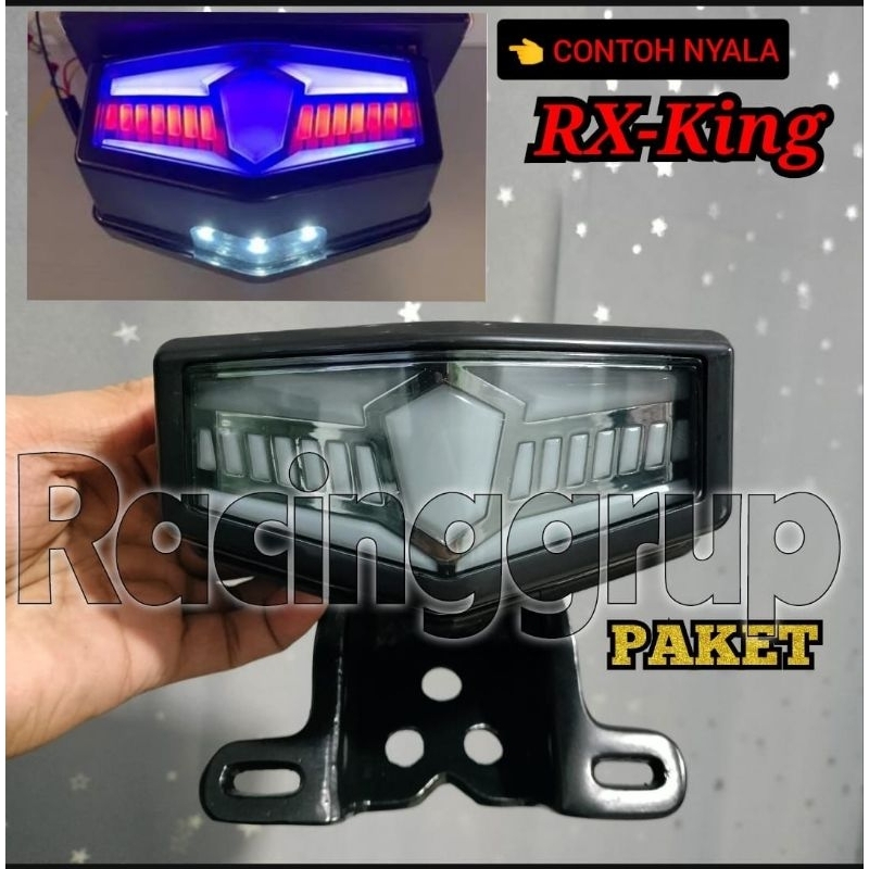 paket dudukan lampu RX king + Lampu stop belakang Motor Rx-King rgb warna twotone