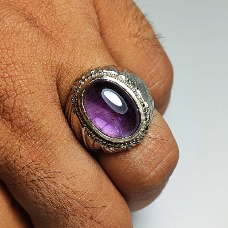 CINCIN BATU PERMATA BUNGUR TANJUNG BINTANG NATURAL AMATHEYS QUARZT CODE 02439