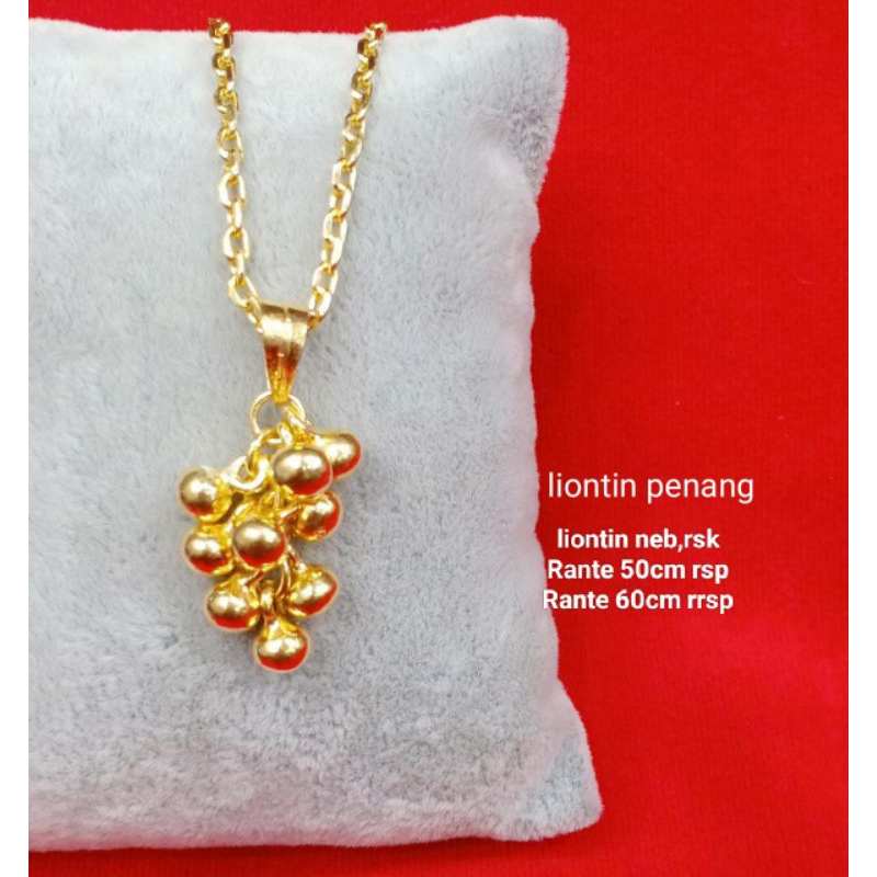 Kalung anggur golden, emas london lapis cairan mas 24 k,bisa disepuh ulang