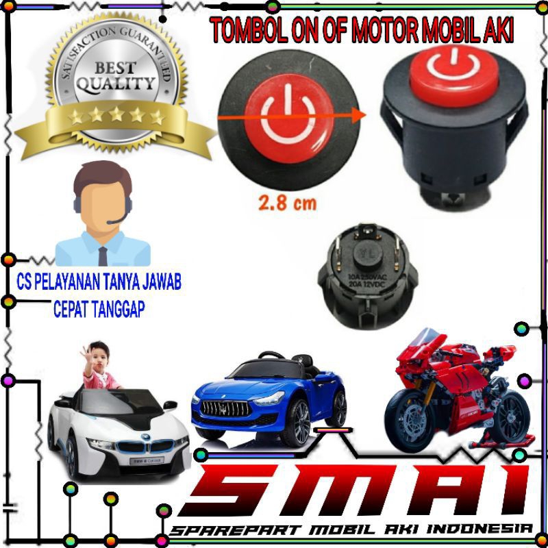 TOMBOL ON OFF MOBIL MOTOR AKI ANAK/SAKLAR TOMBOL ON OFF