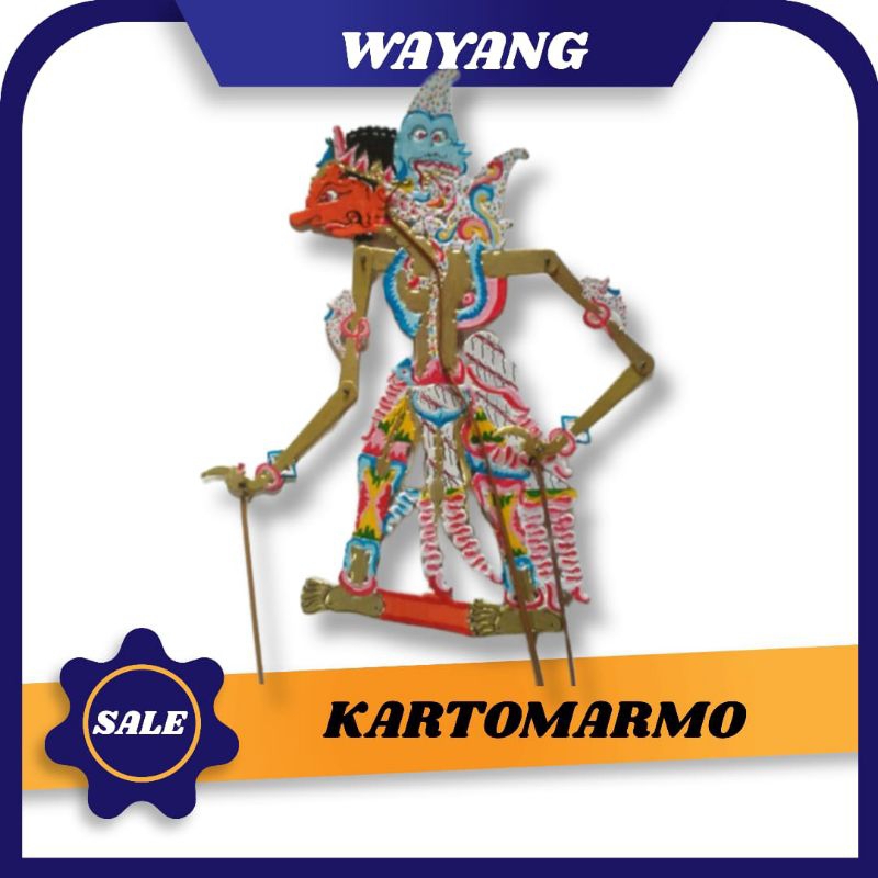 KARTAMARMA/KARTOMARMO TOKOH KURAWA WAYANG KULIT WAYANG BAHAN KERTAS KARTON DUPLEK