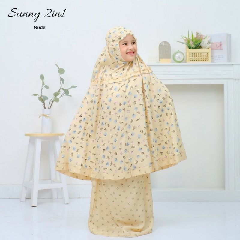 Mukena Anak Resleting Dagu Sunny 2in1