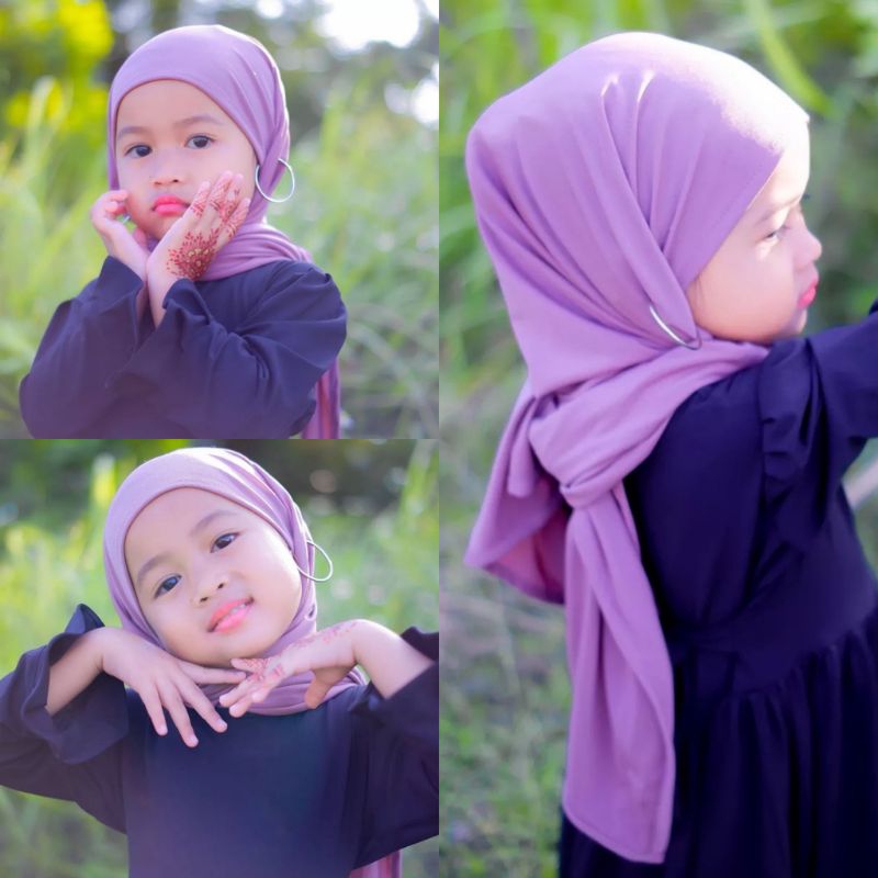 PASHMINA INSTAN ANAK JERSEY USIA 3 - 6 Tahun