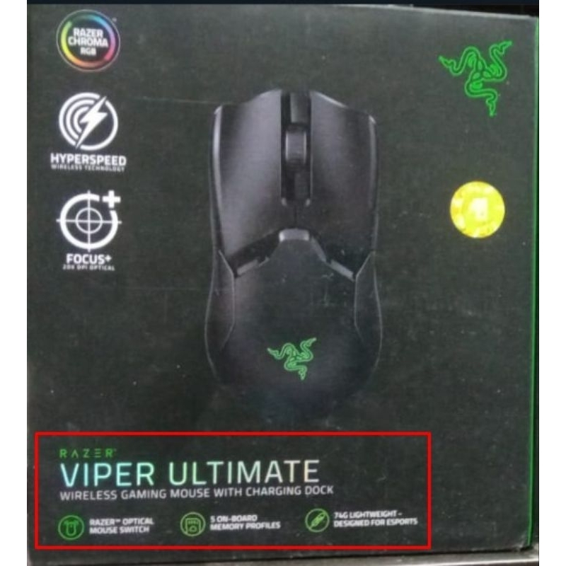 Razer Viper Ultimate Black with Charging Dock Gaming Mouse Wireless HyperSpeed - Garansi Resmi ORIGINAL 100%