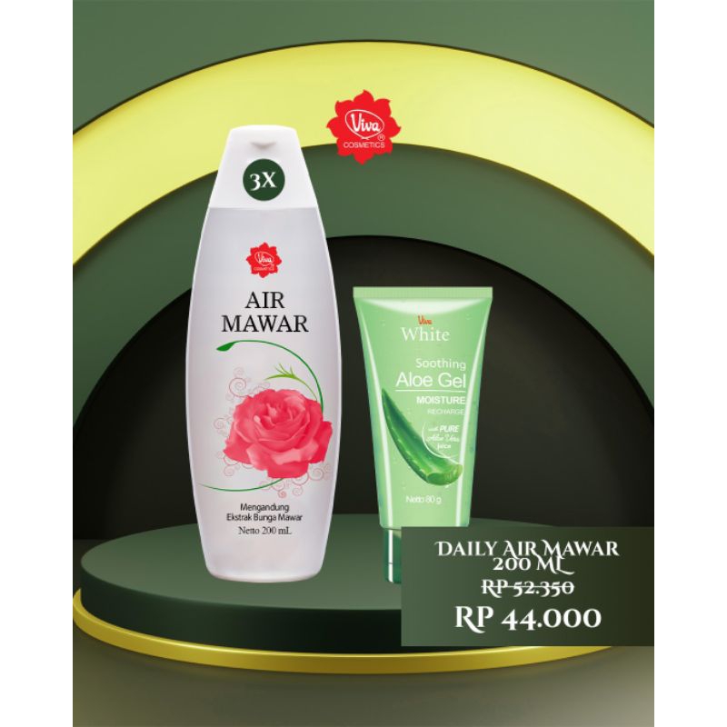 Paket 3 Air Mawar 200ml 1 Aloe Vera Gel