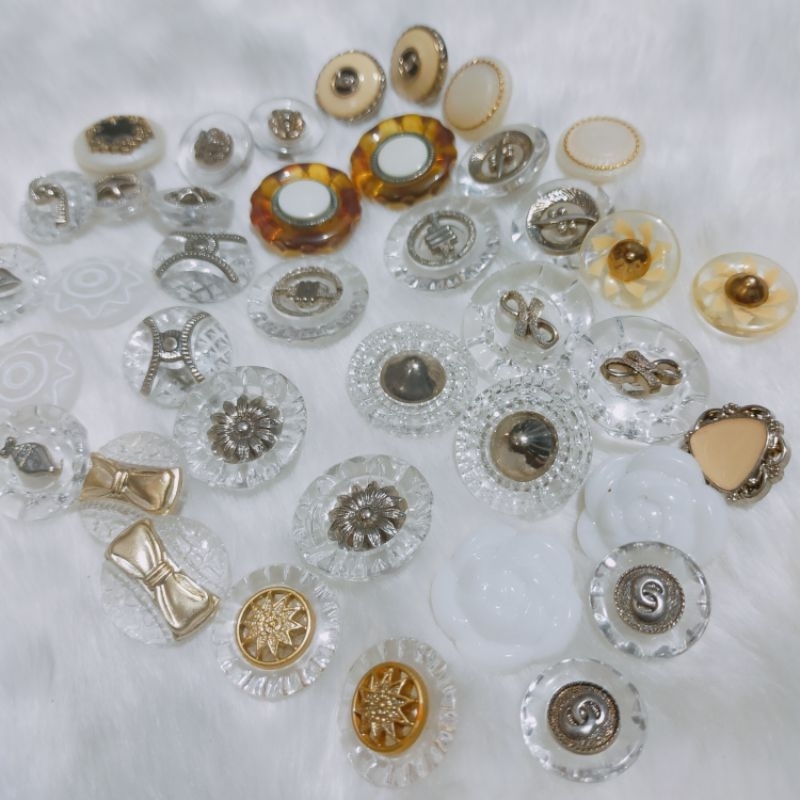 kancing vintage, kancing jamur, kancing baju mewah 24 pcs