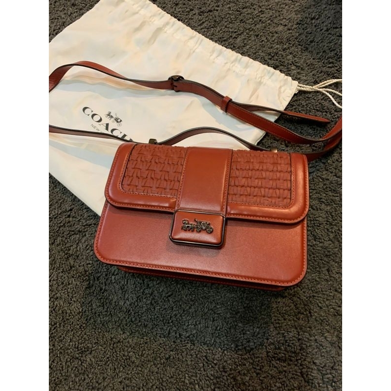 Coach Alie Shoulder Bag 18 With Weaving PL like NEW