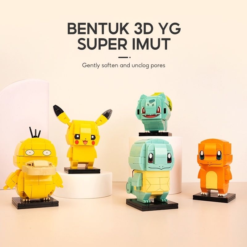 Mainan pokemon Pikachu/Eevee/Psyduck/Bulbasaur/Charmander/Squirtle