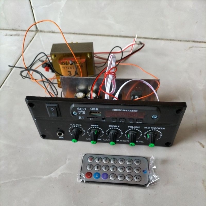 mesin Ampli speaker aktif bluetooth plus trafo