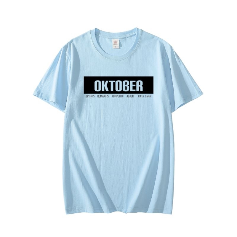 Baju Oblong Pria Wanita Oktober Kaos Pria Lengan Pendek Pakaian Atasan Dewasa Cowok Cewek Kaos Termurah Cod