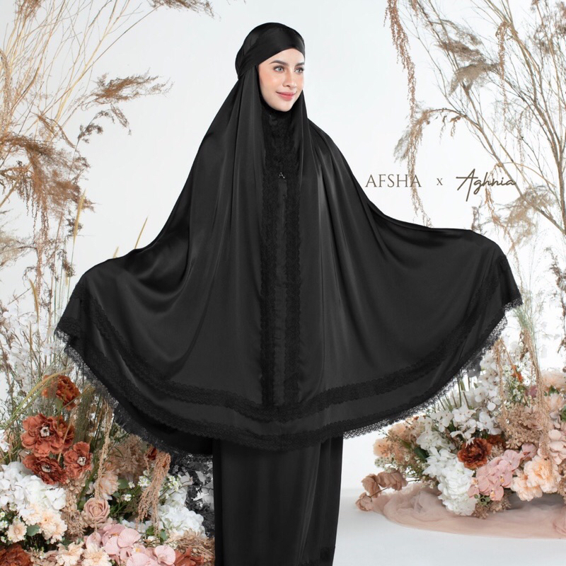MUKENA AFSHA X AGHNIA RIYADH SERIES BLACK CAVIAR