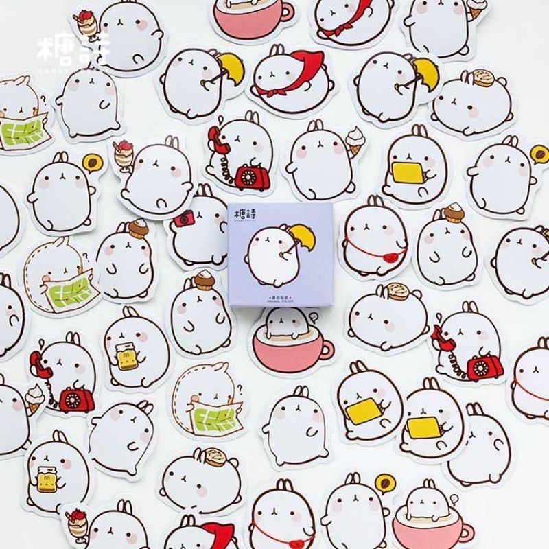 

KIYOWO 45 PCS STICKER CUTE RABBIT DECO STICKER JURNAL SCRAPBOOK DIY