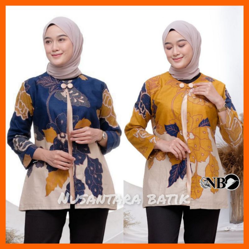 ATASAN BATIK WANITA MODERN BAJU BATIK KANTOR WANITA BATIK NEW BLUS SERAGAMAN