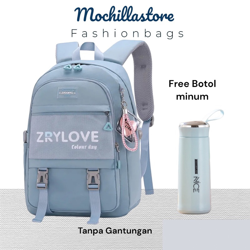 Mochillastore - Tas Ransel Sekolah Perempuan Tas Ransel Backpack Anak Sekolah SD SMP SMA Tas Anak Remaja Muatan Besar masuk Buku Paket  LKS dan Laptop + Tambler Tas COD Termurah