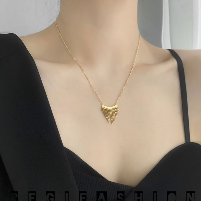 { Bayar Ditempat } Kalung Wanita Korea Gold Kalung Wanita Jurai Model Terbaru Anti Karat Tidak Luntur