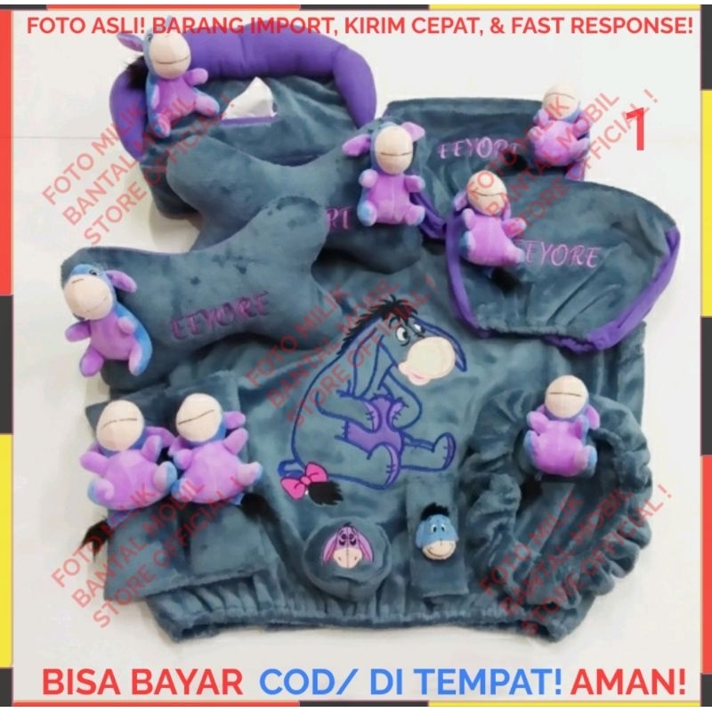 SET CAR BANTAL HEADREST SANDARAN KEPALA LEHER JOK TISU TISSU TISUE TISSUE STIR SETIR SABUK PENGAMAN 