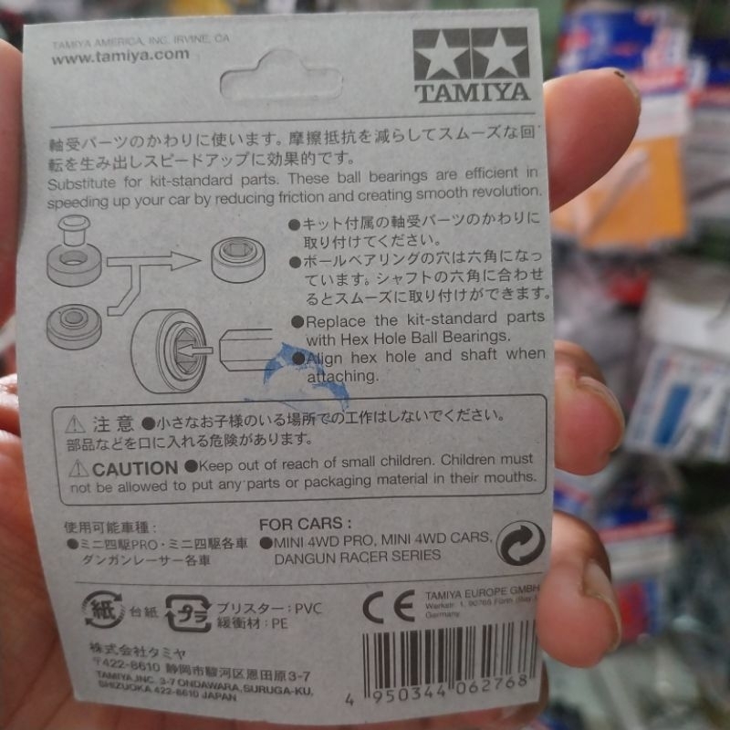 TAMIYA 15287 HEX HOLE BALL BEARING SET (4PCS)BEARING RODA TAMIYA