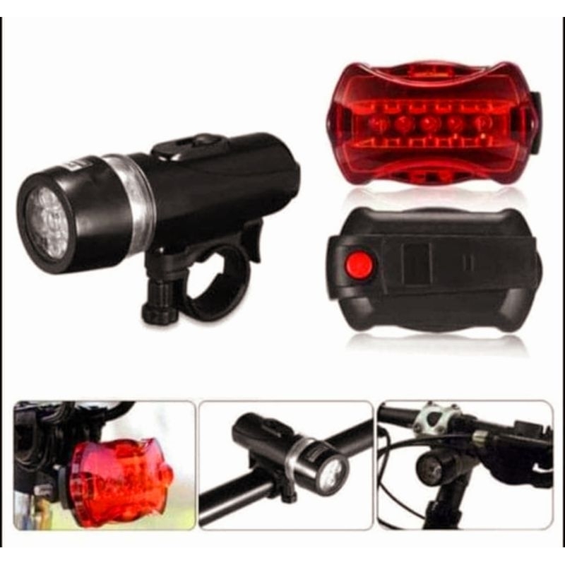 lampu senter depan belakang sepeda