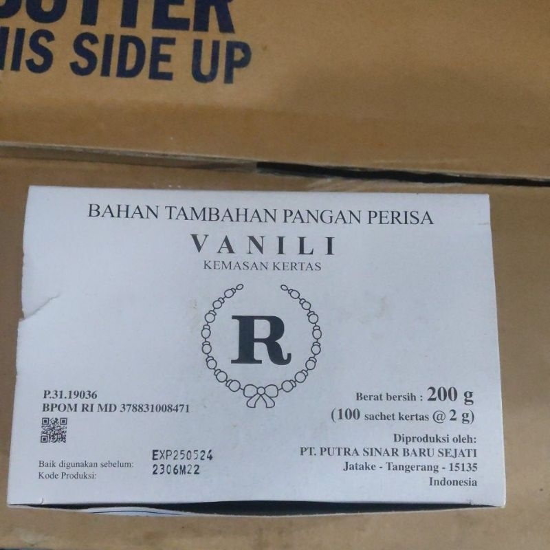 

vanili r bahan taambahan pangan perisa vanili per dus isi 100 sachet