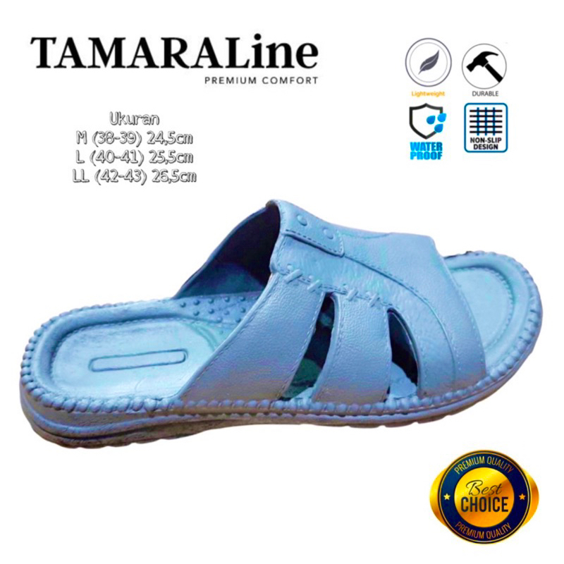 Sandal Selop Slide Slip on Karet Pria Dewasa / Remaja - TAMARALINE 185 / Bahan Premium Lentur Empuk Ringan Kuat Anti Slip Anti Air / Model Sandal Casual Santai Rumah Hotel Outdoor Kamar Mandi Murah Original