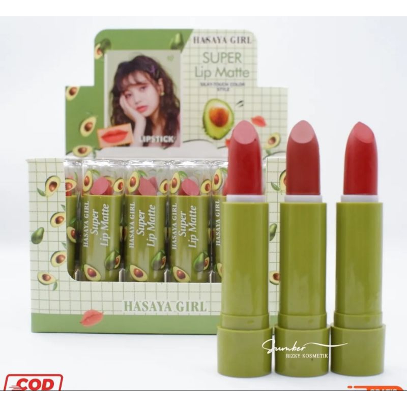 [ 6 Pcs ] Lipstick Matte Hasaya Girl Silky Touch Color