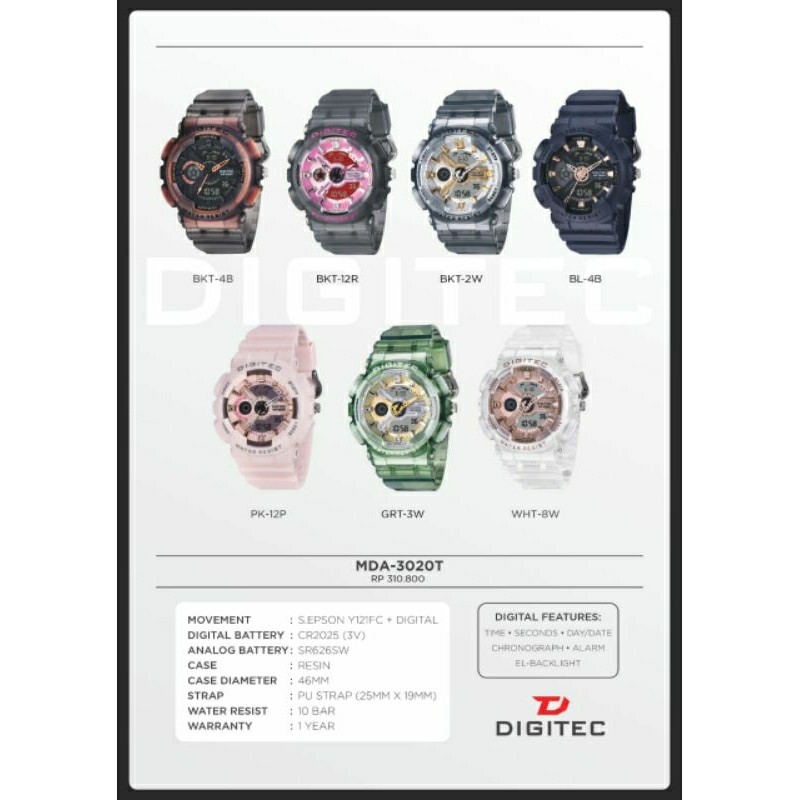 DIGITEC 3020 ORIGINAL JAM TANGAN PRIA DUALTIME BISA COD