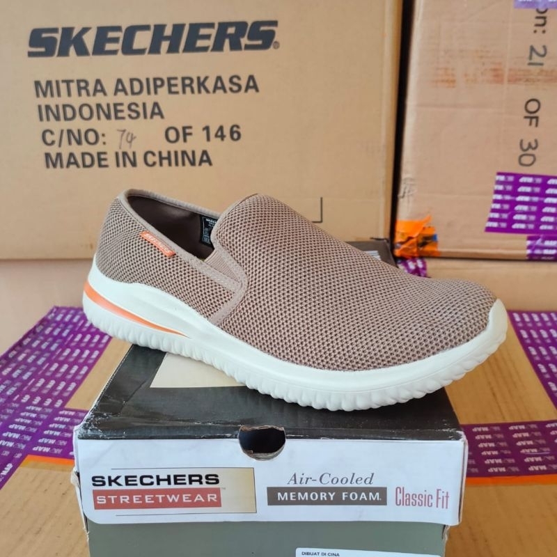 Sepatu Skechers Delson 3.0 Norvill 210404/TAN Men's Shoes Original