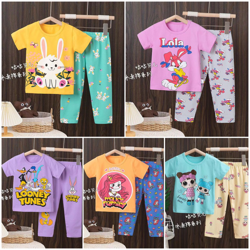 Piyama Anak Impor Ku bao Lengan Pendek Girl 8