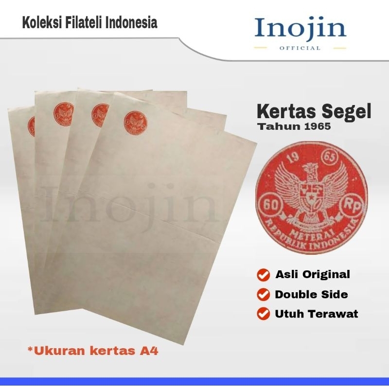 

Kertas Segel Tahun 1965 Double Side Asli Original