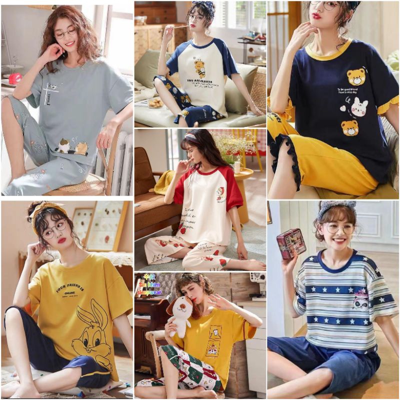 Baju tidur wanita piyama kaos import fashion new