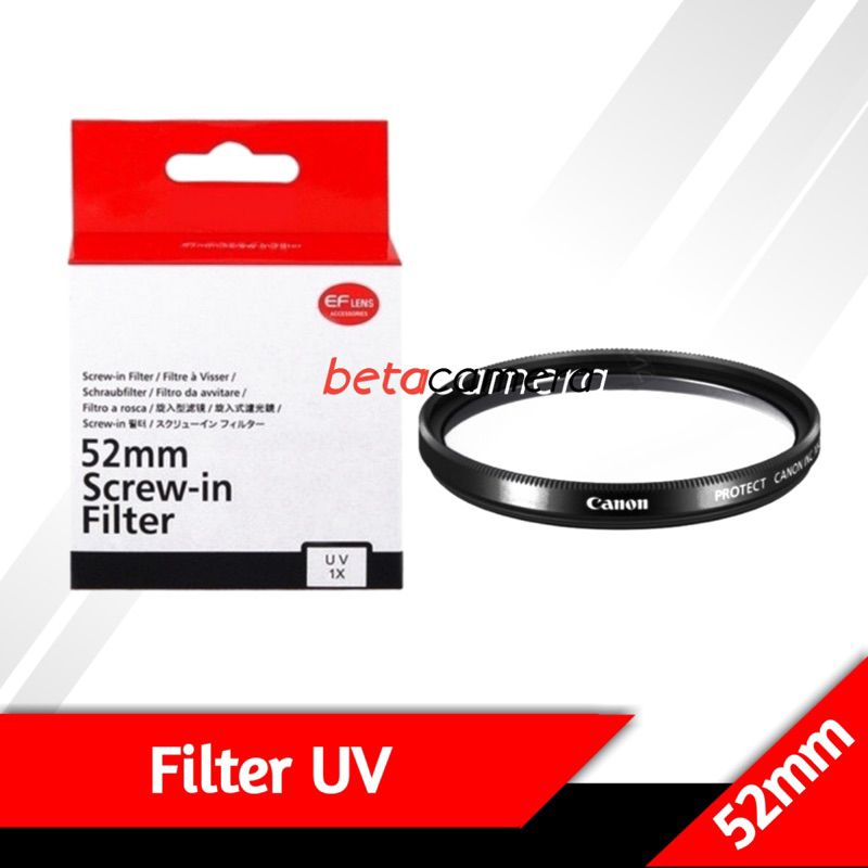 Filter UV Canon 52mm pelindung lensa 52 mm lens protector optik lensa fix canon 50mm