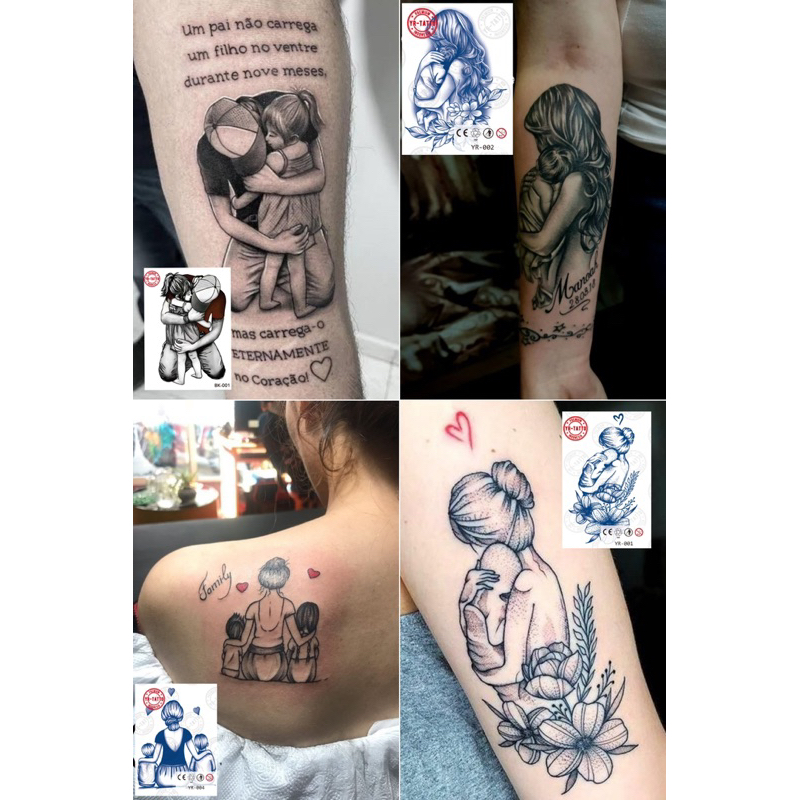 4 pcs Tatto temporary ibu/bapak dan anak TAHAN LAMA