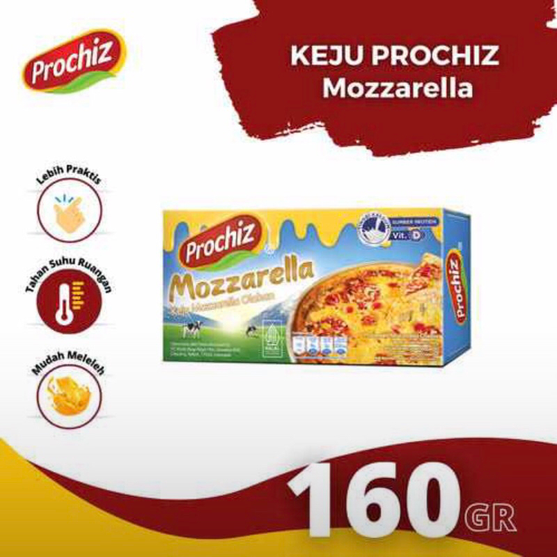 

BARU Keju Prochiz Mozzarella 160 gr / keju cepat leleh