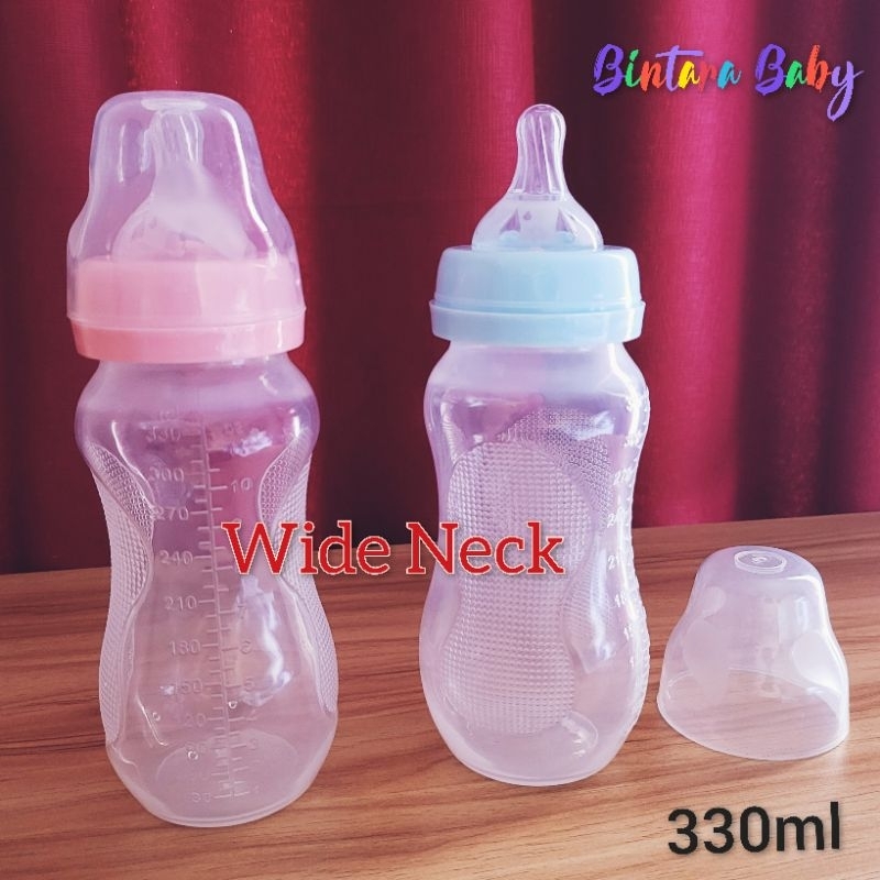 Botol Susu Wideneck PP Natural 330ml untuk bayi 9 bulan keatas BPA Free Nyaman Digenggam / Nipple dapat diganti Dengan Pigeon Peristaltic Plus