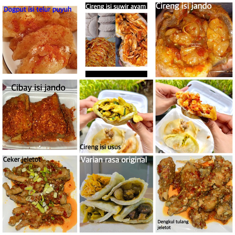 

cireng mentah isi tetelan/ usus ayam /suwir ayam