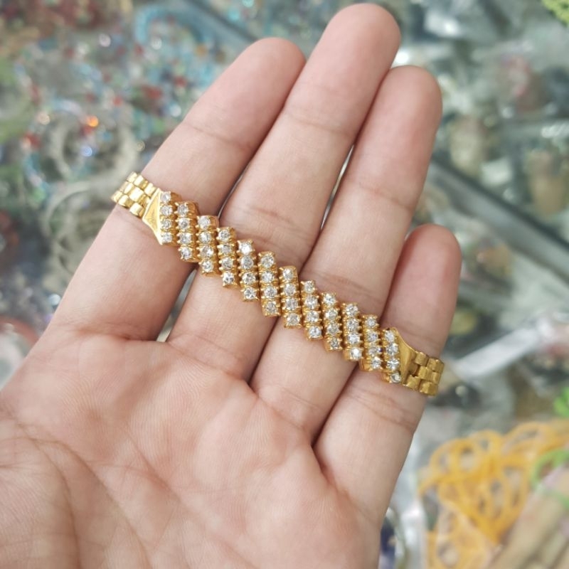 Gelang emas berlian banjar asli dan natural nj79