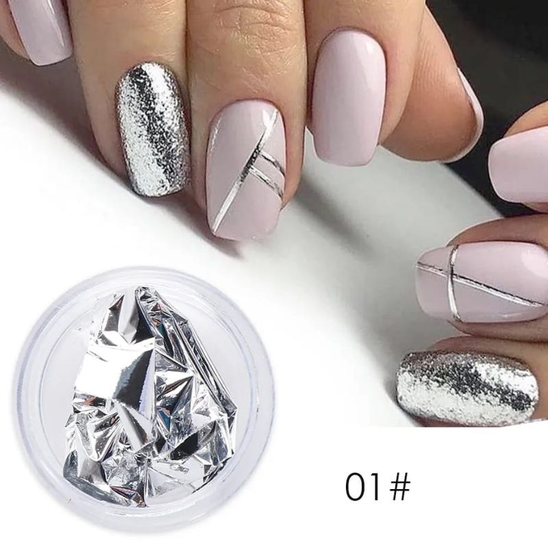 Foil Nail Art Aluminium Flakes / Kertas Foil Hiasan kuku