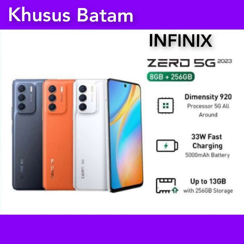 Infinix zero 5g 2023 ram 8gb/256gb handphone android garansi resmi (khusus lokasi batam)