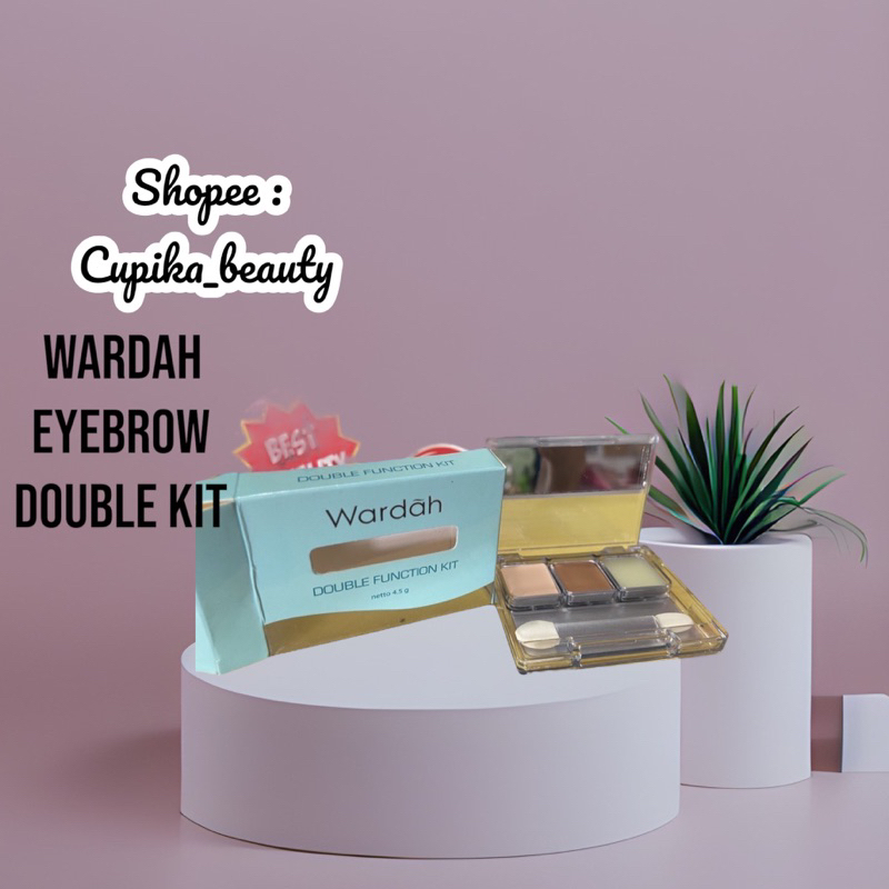 [ap] wardah double funtion kit 3in1 - eyebrow palette wardah double funtion kit